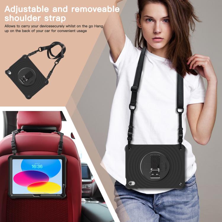 For iPad 2025 / 2022 Rotation Holder Silicone Hybrid PC Tablet Case(Black) - iPad 2025 / 2022 Cases by buy2fix | Online Shopping UK | buy2fix