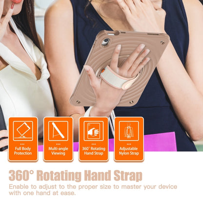 For iPad 2025 / 2022 Rotation Holder Silicone Hybrid PC Tablet Case(Light Coffee) - iPad 2025 / 2022 Cases by buy2fix | Online Shopping UK | buy2fix