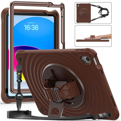 For iPad 2025 / 2022 Rotation Holder Silicone Hybrid PC Tablet Case(Chocolate) - iPad 2025 / 2022 Cases by buy2fix | Online Shopping UK | buy2fix