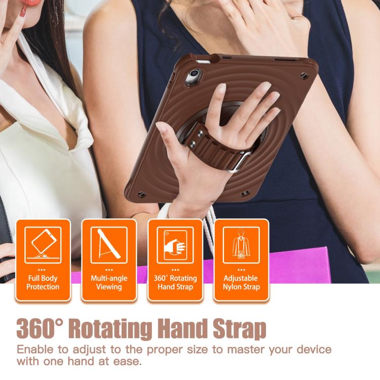 For iPad 2025 / 2022 Rotation Holder Silicone Hybrid PC Tablet Case(Chocolate) - iPad 2025 / 2022 Cases by buy2fix | Online Shopping UK | buy2fix