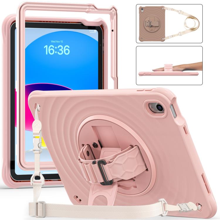 For iPad 2025 / 2022 Rotation Holder Silicone Hybrid PC Tablet Case(Pink) - iPad 2025 / 2022 Cases by buy2fix | Online Shopping UK | buy2fix