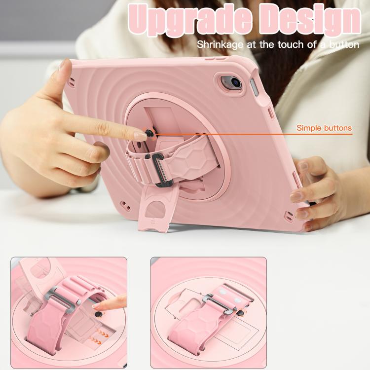 For iPad 2025 / 2022 Rotation Holder Silicone Hybrid PC Tablet Case(Pink) - iPad 2025 / 2022 Cases by buy2fix | Online Shopping UK | buy2fix