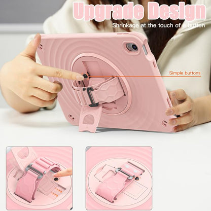 For iPad 2025 / 2022 Rotation Holder Silicone Hybrid PC Tablet Case(Pink) - iPad 2025 / 2022 Cases by buy2fix | Online Shopping UK | buy2fix
