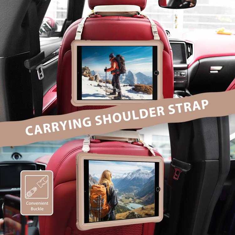 For iPad 10.2 2021 / 2020 / 2019 Rotation Holder Silicone Hybrid PC Tablet Case(Light Coffee) - iPad 10.2 Cases by buy2fix | Online Shopping UK | buy2fix