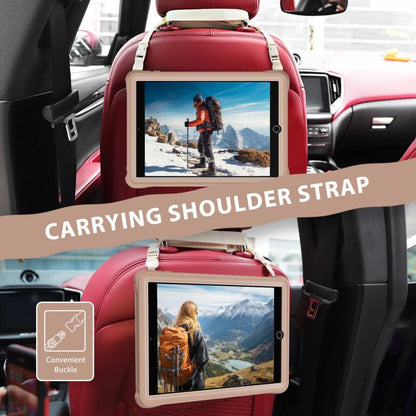 For iPad 10.2 2021 / 2020 / 2019 Rotation Holder Silicone Hybrid PC Tablet Case(Light Coffee) - iPad 10.2 Cases by buy2fix | Online Shopping UK | buy2fix