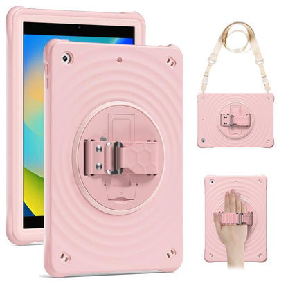 For iPad 10.2 2021 / 2020 / 2019 Rotation Holder Silicone Hybrid PC Tablet Case(Pink) - iPad 10.2 Cases by buy2fix | Online Shopping UK | buy2fix