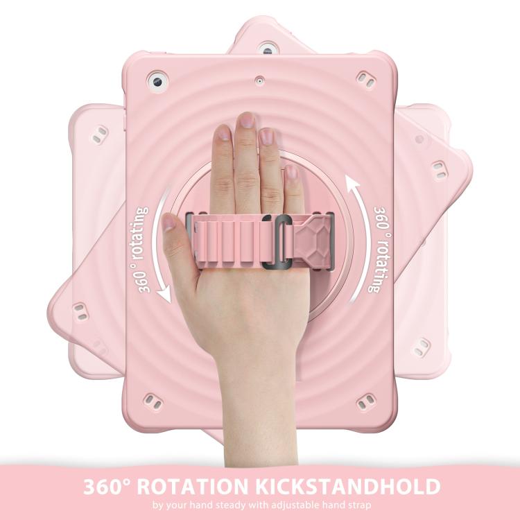 For iPad 10.2 2021 / 2020 / 2019 Rotation Holder Silicone Hybrid PC Tablet Case(Pink) - iPad 10.2 Cases by buy2fix | Online Shopping UK | buy2fix