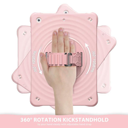For iPad 10.2 2021 / 2020 / 2019 Rotation Holder Silicone Hybrid PC Tablet Case(Pink) - iPad 10.2 Cases by buy2fix | Online Shopping UK | buy2fix