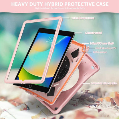 For iPad 10.2 2021 / 2020 / 2019 Rotation Holder Silicone Hybrid PC Tablet Case(Pink) - iPad 10.2 Cases by buy2fix | Online Shopping UK | buy2fix