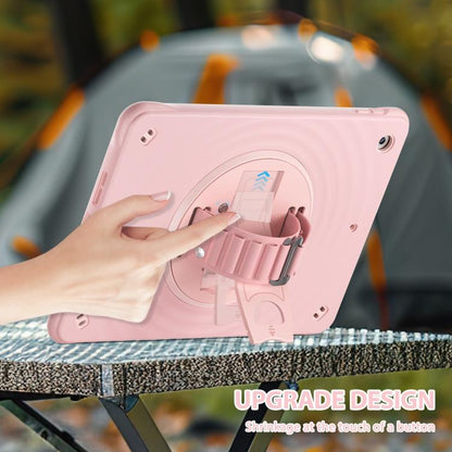 For iPad 10.2 2021 / 2020 / 2019 Rotation Holder Silicone Hybrid PC Tablet Case(Pink) - iPad 10.2 Cases by buy2fix | Online Shopping UK | buy2fix