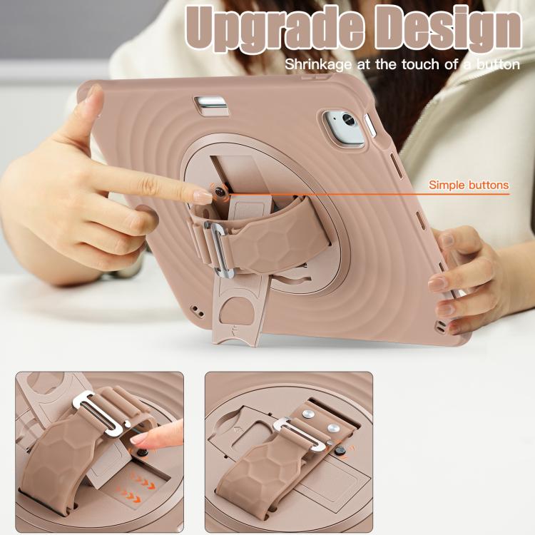 For iPad Air 13 2025 / 2024 Rotation Holder Silicone Hybrid PC Tablet Case(Light Coffee) - iPad Air 13 2025 / 2024 Cases by buy2fix | Online Shopping UK | buy2fix