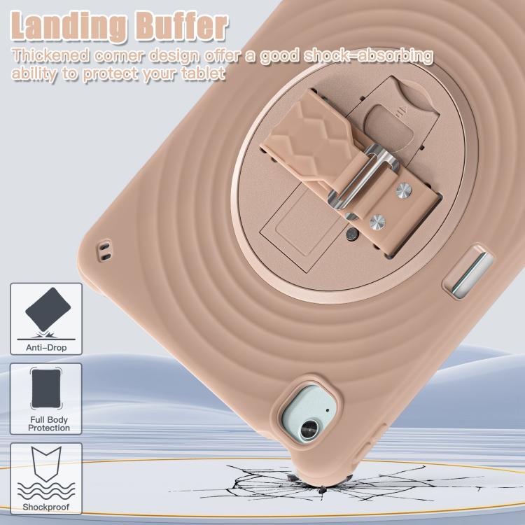 For iPad Air 13 2025 / 2024 Rotation Holder Silicone Hybrid PC Tablet Case(Light Coffee) - iPad Air 13 2025 / 2024 Cases by buy2fix | Online Shopping UK | buy2fix