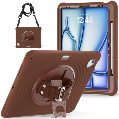 For iPad Air 13 2025 / 2024 Rotation Holder Silicone Hybrid PC Tablet Case(Chocolate) - iPad Air 13 2025 / 2024 Cases by buy2fix | Online Shopping UK | buy2fix