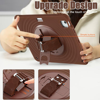 For iPad Air 13 2025 / 2024 Rotation Holder Silicone Hybrid PC Tablet Case(Chocolate) - iPad Air 13 2025 / 2024 Cases by buy2fix | Online Shopping UK | buy2fix