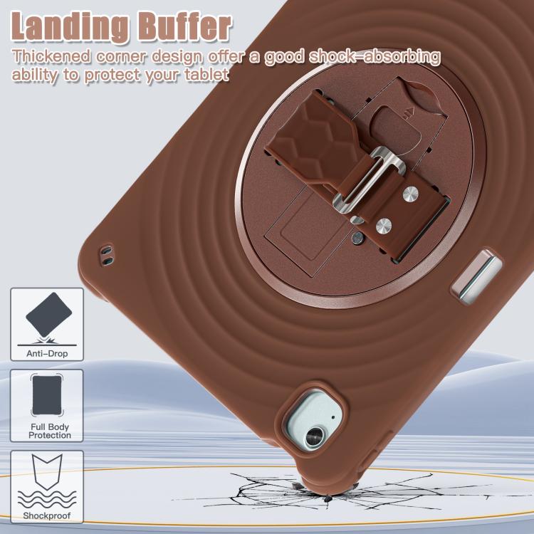 For iPad Air 13 2025 / 2024 Rotation Holder Silicone Hybrid PC Tablet Case(Chocolate) - iPad Air 13 2025 / 2024 Cases by buy2fix | Online Shopping UK | buy2fix