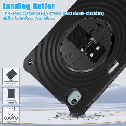 For iPad Air 11 2025 / 2024 Rotation Holder Silicone Hybrid PC Tablet Case(Black) - iPad Air 11 2025 / 2024 Cases by buy2fix | Online Shopping UK | buy2fix