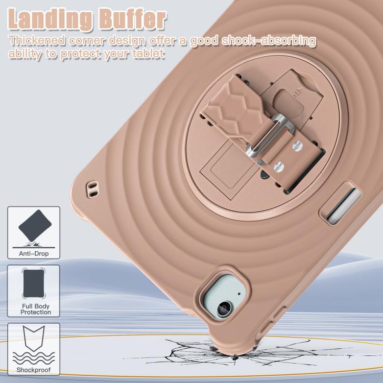 For iPad Air 11 2025 / 2024 Rotation Holder Silicone Hybrid PC Tablet Case(Light Coffee) - iPad Air 11 2025 / 2024 Cases by buy2fix | Online Shopping UK | buy2fix