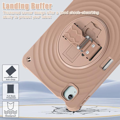For iPad Air 11 2025 / 2024 Rotation Holder Silicone Hybrid PC Tablet Case(Light Coffee) - iPad Air 11 2025 / 2024 Cases by buy2fix | Online Shopping UK | buy2fix