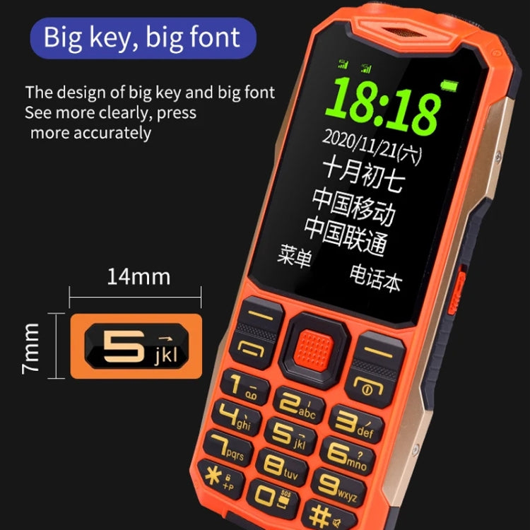 K1+ 4G Elder Rugged Phone, 2.6 inch, 1500mAh Battery, LED Flashlight, Network: 4G, Dual SIM, SOS, Plug:US Plug(Orange) - Others by buy2fix | Online Shopping UK | buy2fix