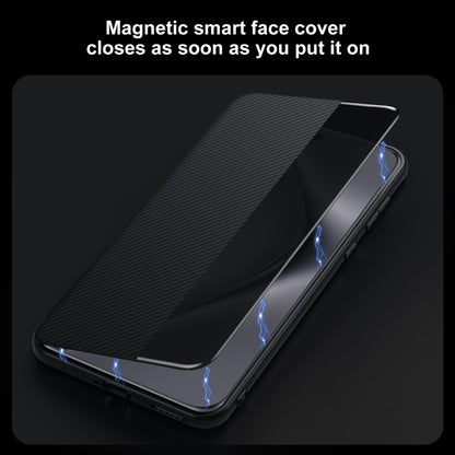 For Huawei Mate 60 Pro SULADA Kevlar 600D Texture Smart Window Leather Phone Case(Black) - Huawei Cases by SULADA | Online Shopping UK | buy2fix