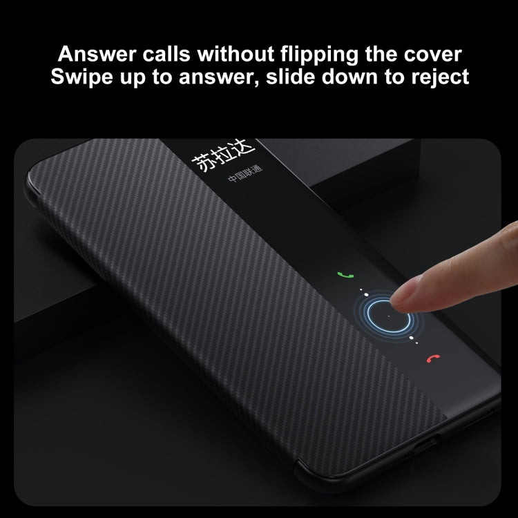 For Huawei Pura 70 SULADA Kevlar 600D Texture Smart Window Leather Phone Case(Black) - Huawei Cases by SULADA | Online Shopping UK | buy2fix