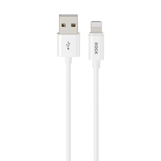 ROCK P8 Prime Series 1m USB Fast Charging Data Cable, Interface:2.4A 8 Pin(White)