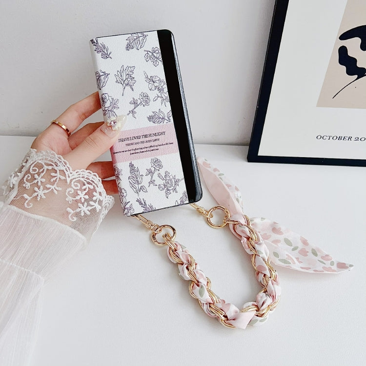 For Huawei Mate X5 / X2 Sketching Flowers Flip Leather Phone Case with Bracelet(Pink) - Huawei Cases by buy2fix | Online Shopping UK | buy2fix