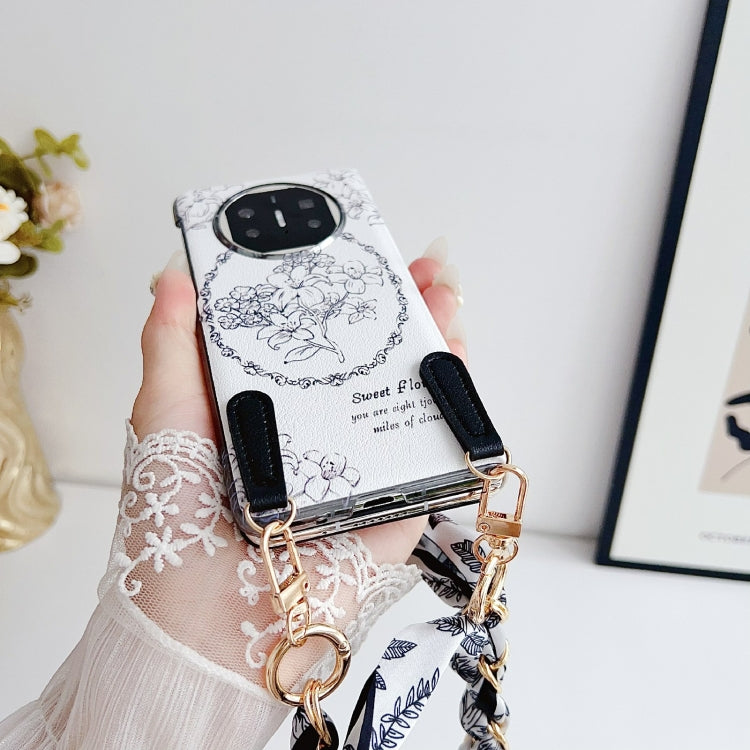 For Huawei Mate X5 / X2 Sketching Flowers Flip Leather Phone Case with Bracelet(Pink) - Huawei Cases by buy2fix | Online Shopping UK | buy2fix