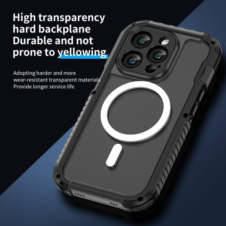 For iPhone 15 Pro Max MagSafe Shockproof Metal Phone Case(Black) by buy2fix