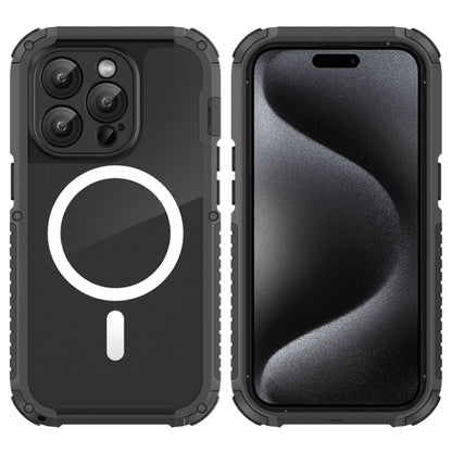 For iPhone 15 Pro MagSafe Shockproof Metal Phone Case(Black) - iPhone 15 Pro Cases by buy2fix | Online Shopping UK | buy2fix