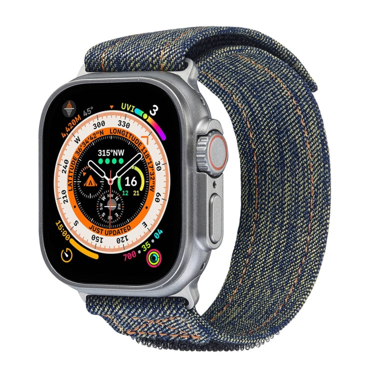 For Apple Watch Ultra 49mm Cowboy Nylon Hook and Loop Fastener Watch Band(Yellow) by buy2fix