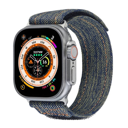 For Apple Watch Ultra 49mm Cowboy Nylon Hook and Loop Fastener Watch Band(Yellow) by buy2fix