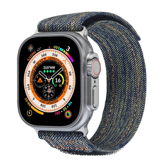 For Apple Watch Ultra 49mm Cowboy Nylon Hook and Loop Fastener Watch Band(Yellow) by buy2fix