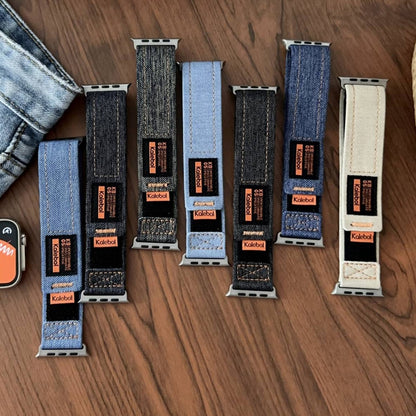 For Apple Watch Ultra 2 49mm Cowboy Nylon Hook and Loop Fastener Watch Band(Black) by buy2fix