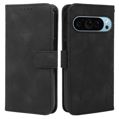 For Google Pixel 9 / 9 Pro Skin Feel Geometric Lines Leather Phone Case(Black) by buy2fix