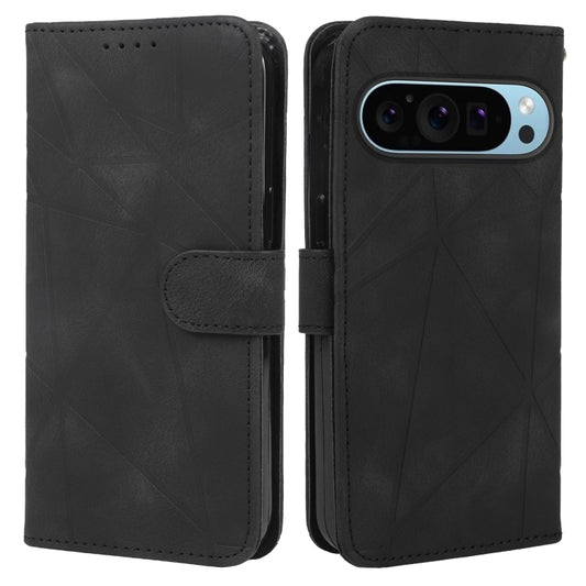 For Google Pixel 9 / 9 Pro Skin Feel Geometric Lines Leather Phone Case(Black) by buy2fix