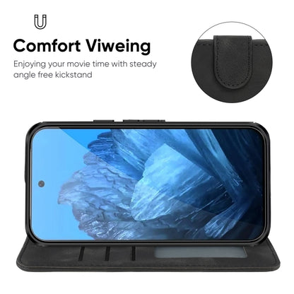 For Google Pixel 9 / 9 Pro Skin Feel Geometric Lines Leather Phone Case(Black) by buy2fix