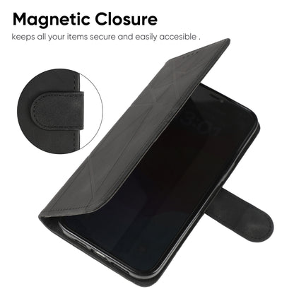 For Google Pixel 9 / 9 Pro Skin Feel Geometric Lines Leather Phone Case(Black) by buy2fix