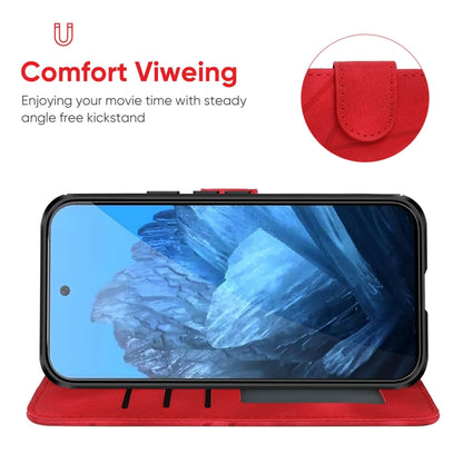 For Google Pixel 9 / 9 Pro Skin Feel Geometric Lines Leather Phone Case(Red) by buy2fix