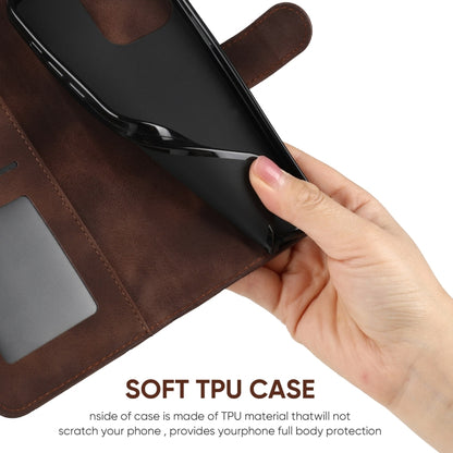 For Google Pixel 9 / 9 Pro Skin Feel Geometric Lines Leather Phone Case(Brown) by buy2fix