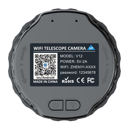 V12 2K WiFi HD Telescope Eyepiece Outdoor Portable Mirror Camera(Black) - Accessories by buy2fix | Online Shopping UK | buy2fix