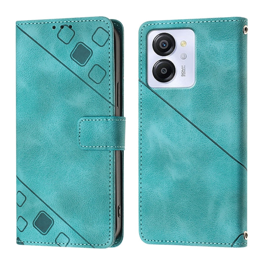 For Blackview Color 8 Skin Feel Embossed Leather Phone Case(Green) - More Brand by buy2fix | Online Shopping UK | buy2fix