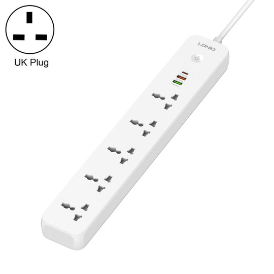 LDNIO SC5319 5-position Travel Home Office Socket with 38W USB Ports, Cable Length: 2m(UK Plug)
