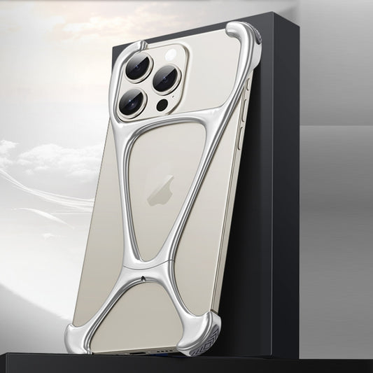 For iPhone 15 Pro Hercules Zinc Alloy Borderless Metal Phone Case(Matt Silve) - iPhone 15 Pro Cases by buy2fix | Online Shopping UK | buy2fix
