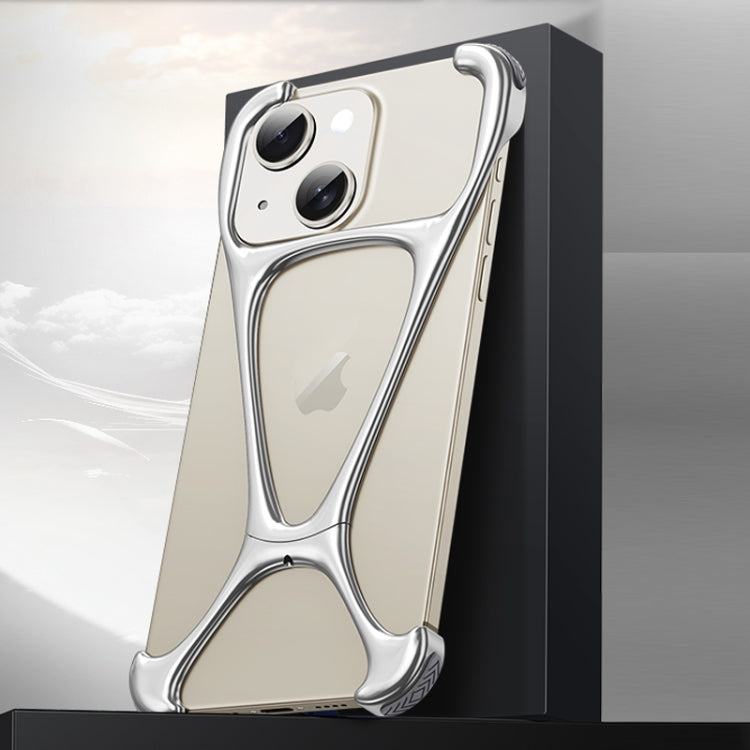 For iPhone 15 Hercules Zinc Alloy Borderless Metal Phone Case(Bright Silver) - iPhone 15 Cases by buy2fix | Online Shopping UK | buy2fix