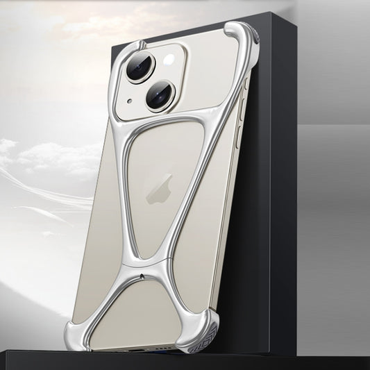 For iPhone 15 Hercules Zinc Alloy Borderless Metal Phone Case(Matt Silve) - iPhone 15 Cases by buy2fix | Online Shopping UK | buy2fix