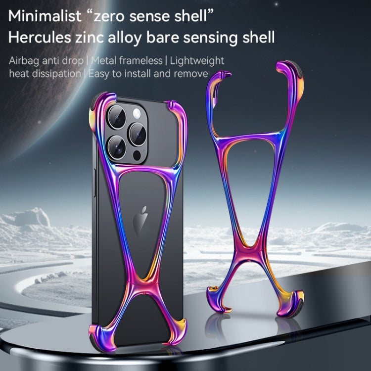 For iPhone 14 / 13 Hercules Zinc Alloy Borderless Metal Phone Case(Matt Silve) - iPhone 14 Cases by buy2fix | Online Shopping UK | buy2fix