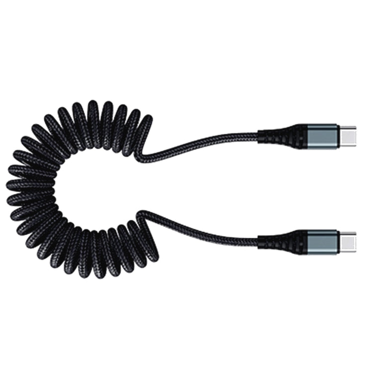 ROCK RCB0877 PD 60W USB-C / Type-C to USB-C / Type-C Spring Coil Fast Charge Data Cable, Length:1.5m - USB-C & Type-C Cable by ROCK | Online Shopping UK | buy2fix