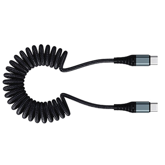 ROCK RCB0877 PD 60W USB-C / Type-C to USB-C / Type-C Spring Coil Fast Charge Data Cable, Length:1.5m - USB-C & Type-C Cable by ROCK | Online Shopping UK | buy2fix
