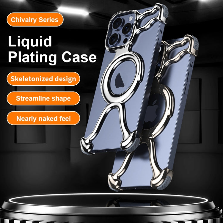 For iPhone 13 Pro Liquid Plating PC Hollow MagSafe Phone Case(Purple) - iPhone 13 Pro Cases by buy2fix | Online Shopping UK | buy2fix